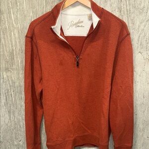 Paradise Collection Men's Rust Quarter Zip-Up Sweater Medium